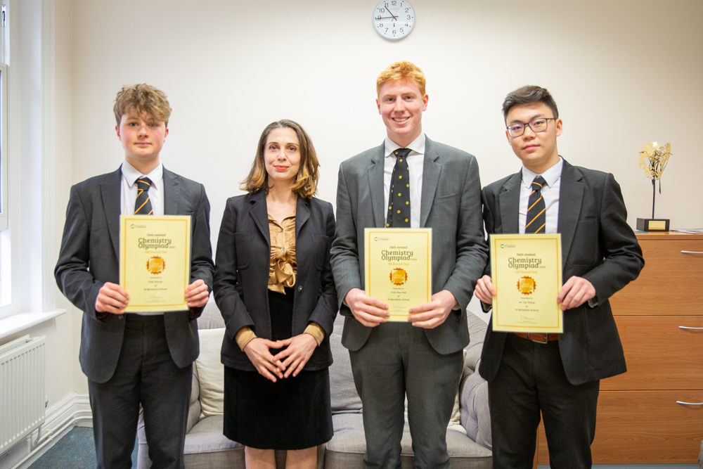St Benedict's Chemistry Olympiad Gold award