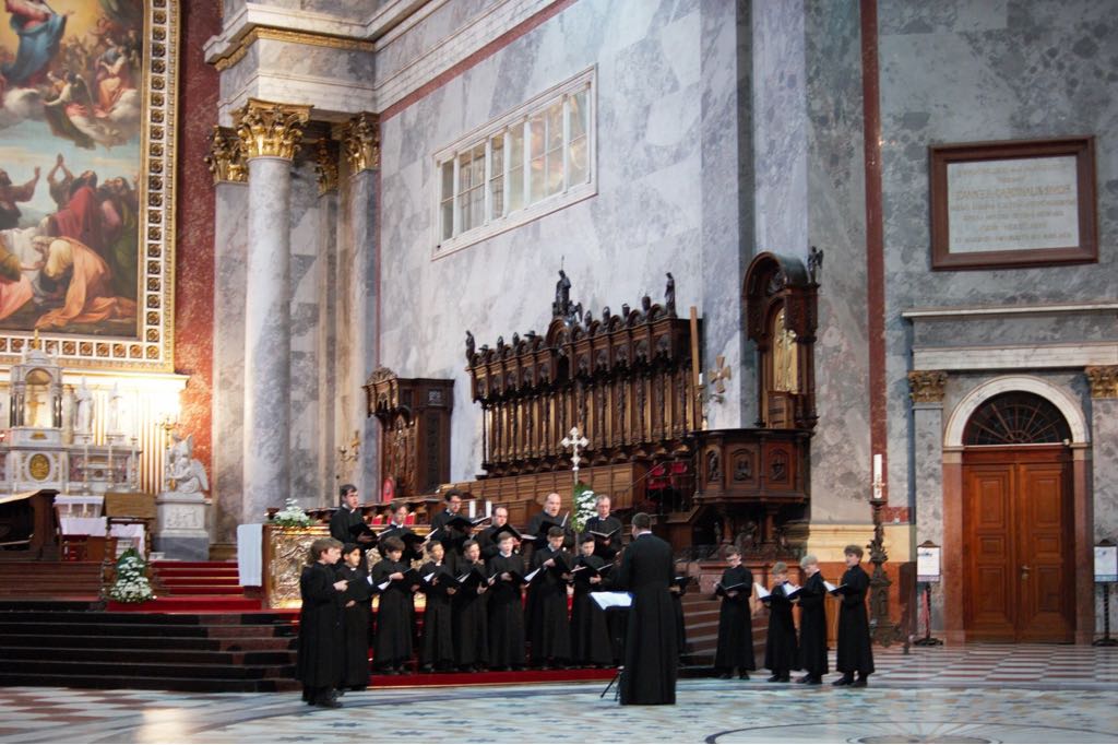 St Benedict's School choristers of Ealing Abbey Choir tour Hungary