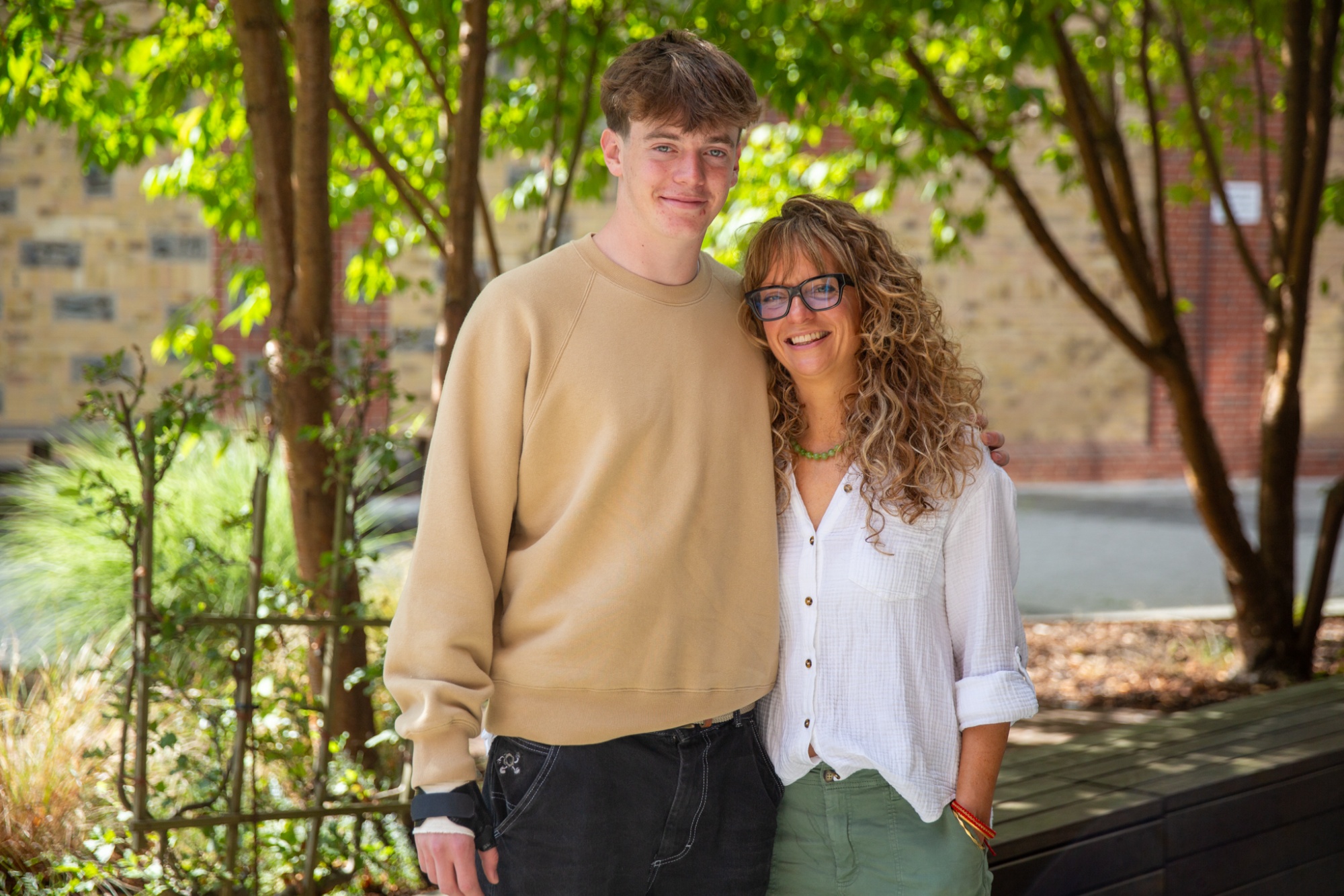 St Benedict's student Alfie L celebrating with his mother
