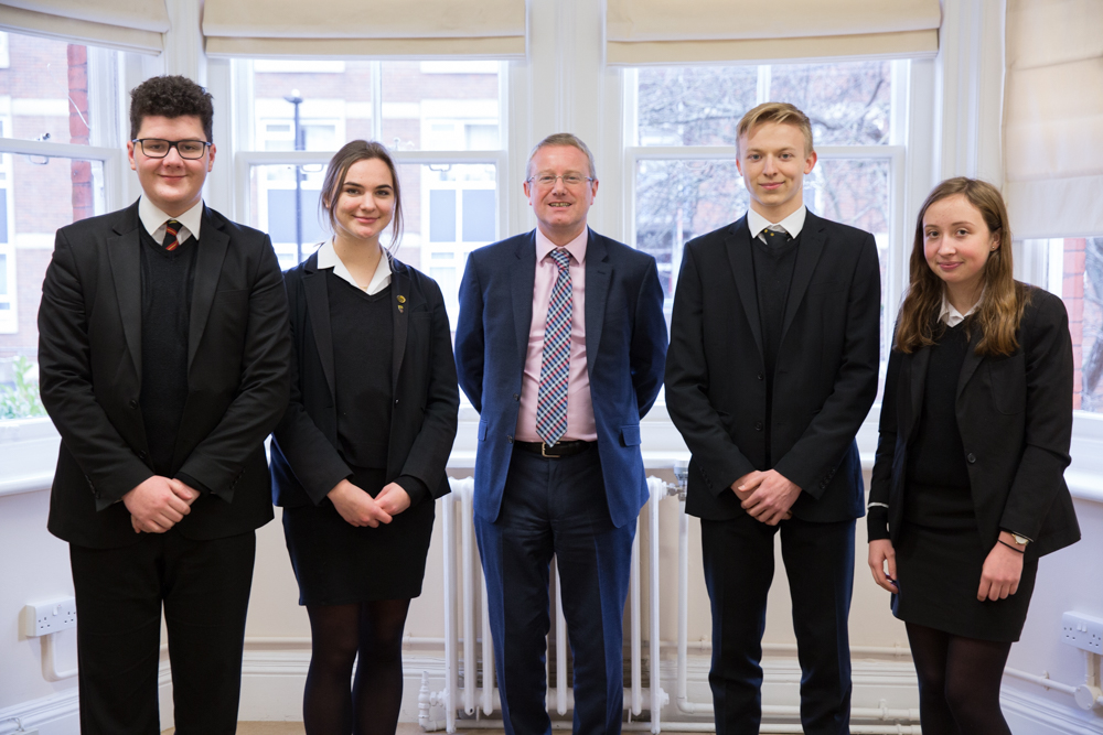 St Benedict's Oxbridge candidates with the Headmaster