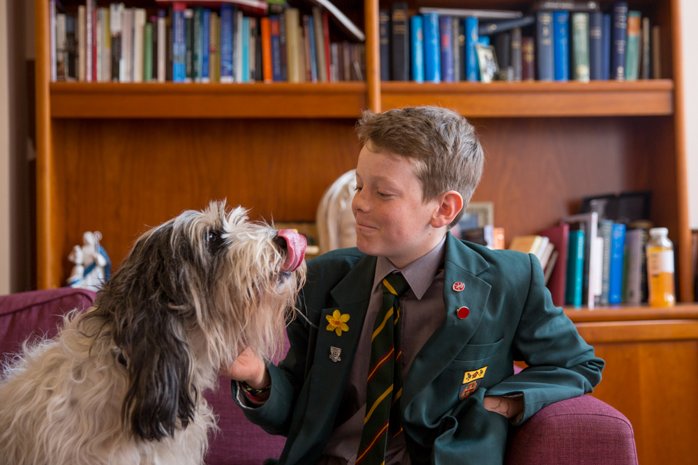 St Benedict's Chaplaincy Dog calms exam nerves