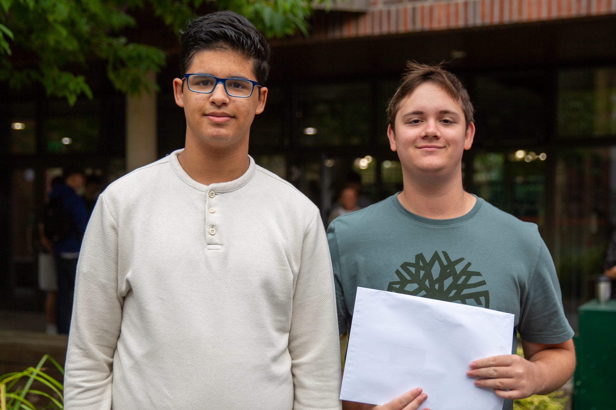 students celebrating GCSE results 