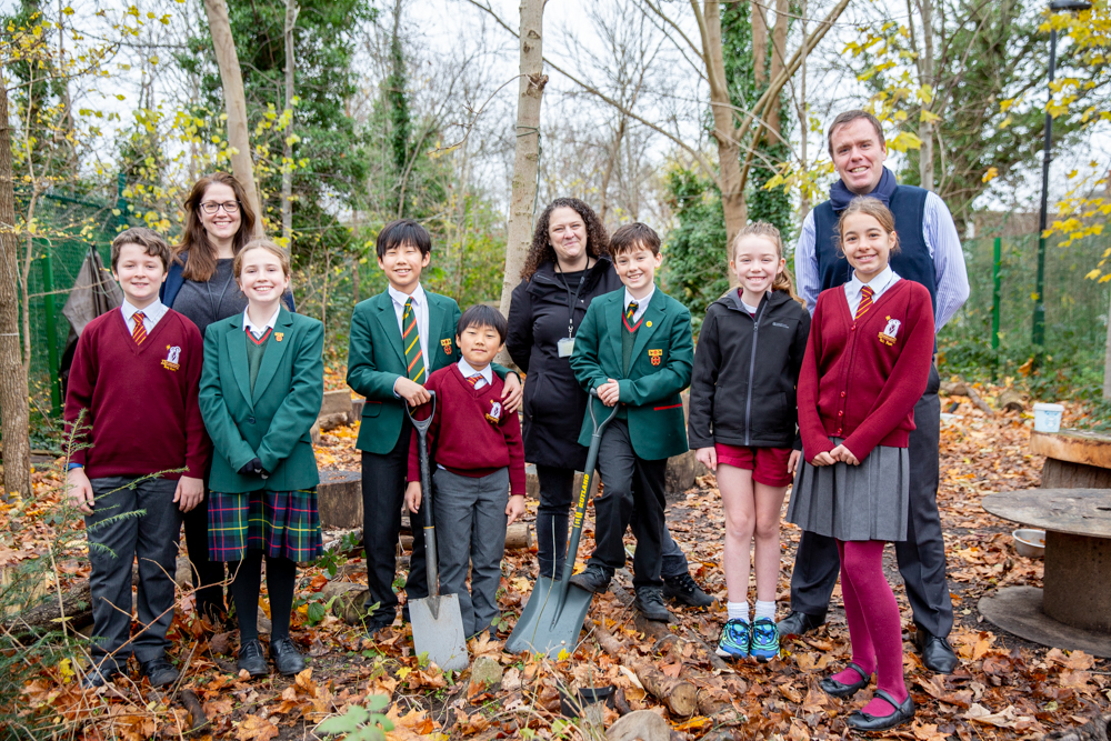 St Benedict's tree planting at Holy Family Primary Acton