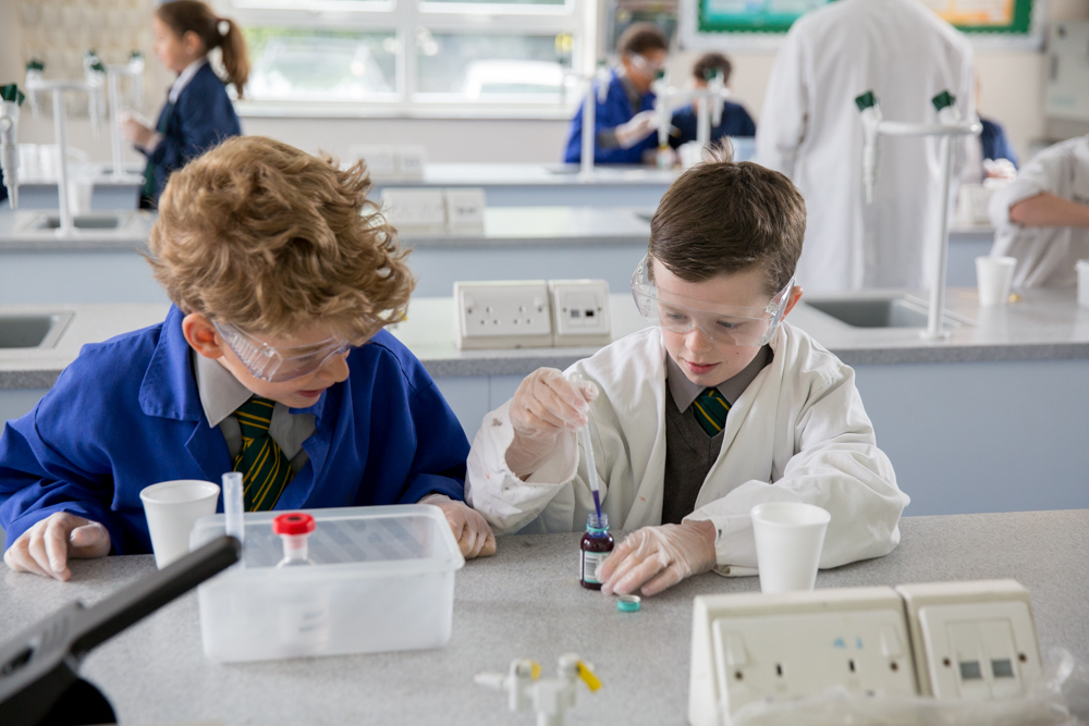 St Benedict's A level Scientists present to Year 5