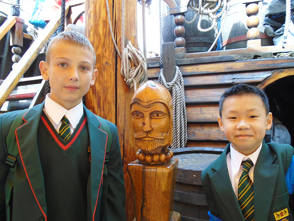 St Benedict's Junior School trip to the Golden Hinde and Globe
