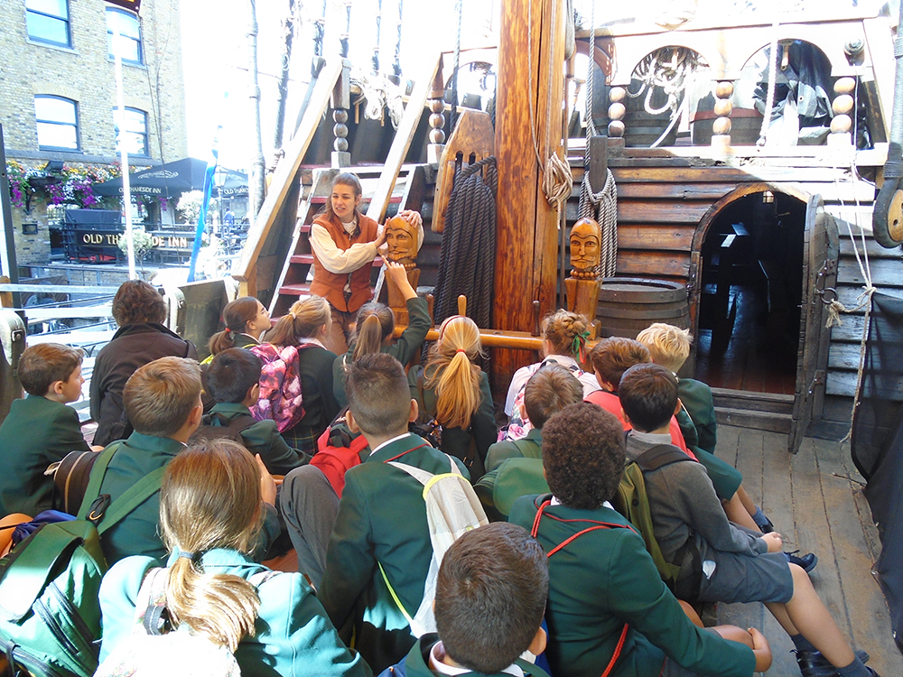 St Benedict's Junior School trip to the Golden Hinde and Globe