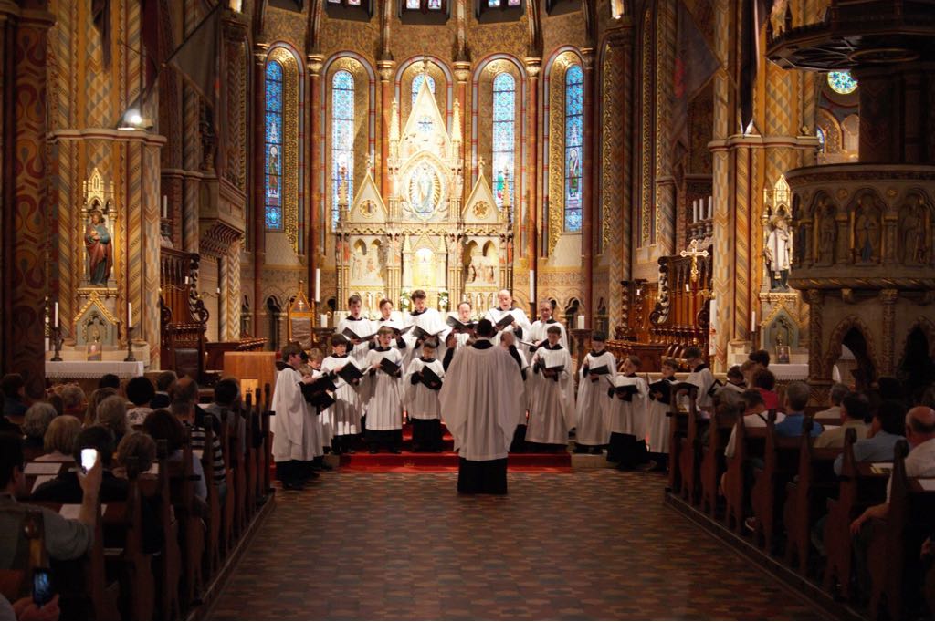 St Benedict's School choristers of Ealing Abbey Choir tour Hungary