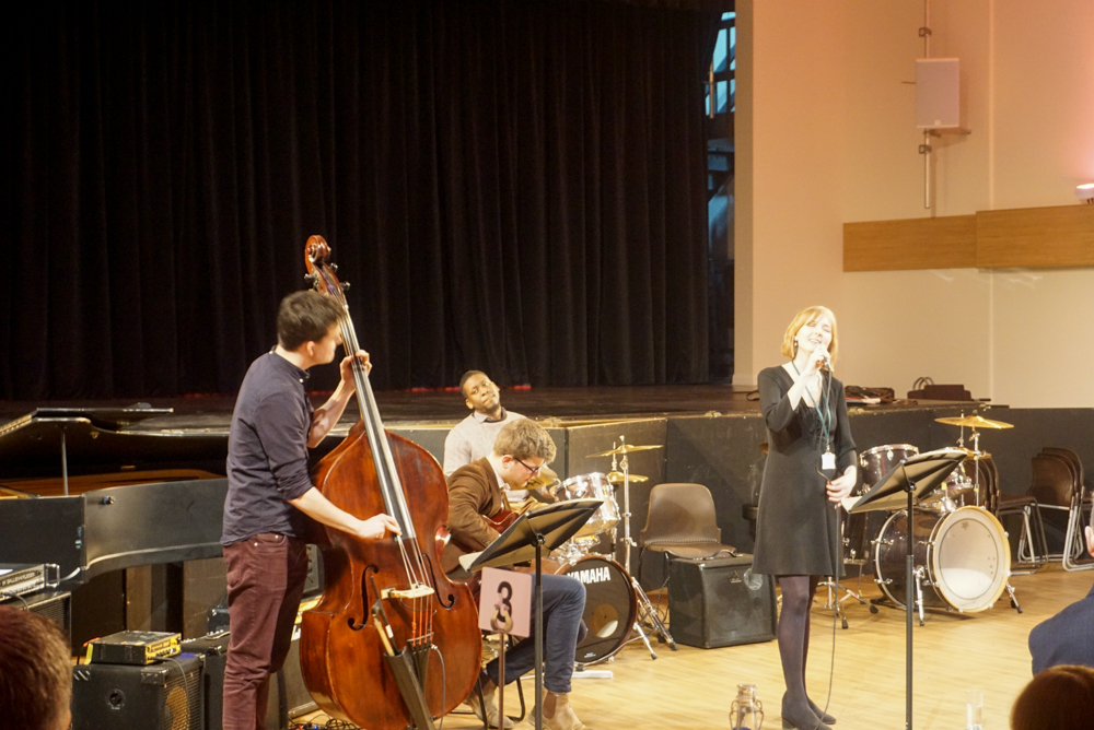 Megan Thomas, Sam Blue, Linus Fenton and Tom Ollendorff perform at the Jazz Soiree